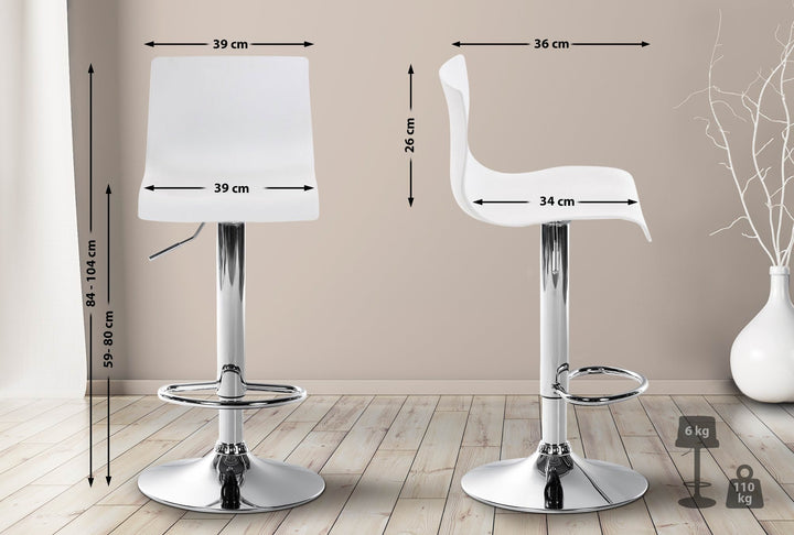 Sgabello da Bar 105 Plastica Bianco - immagine 2