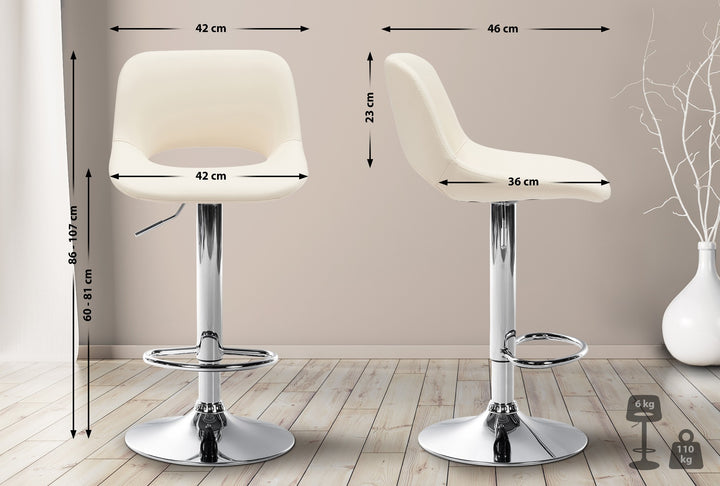 Sgabello da Bar 106 Ecopelle Crema - immagine 2