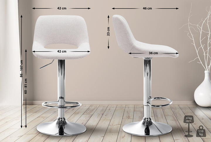 Sgabello da Bar 106 Tessuto Crema - immagine 2
