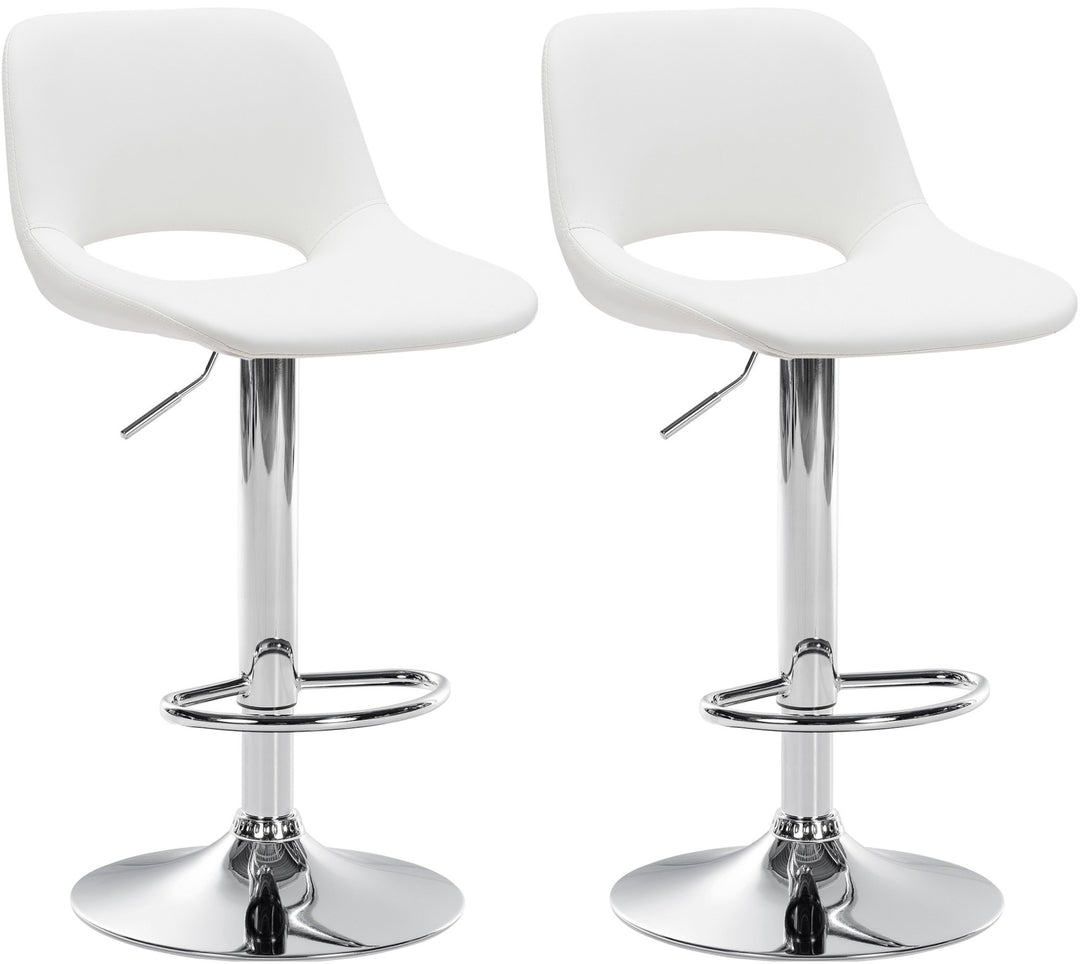 Set da 2 Sgabelli da Bar 106 Ecopelle Bianco