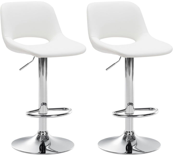 Set da 2 Sgabelli da Bar 106 Ecopelle Bianco