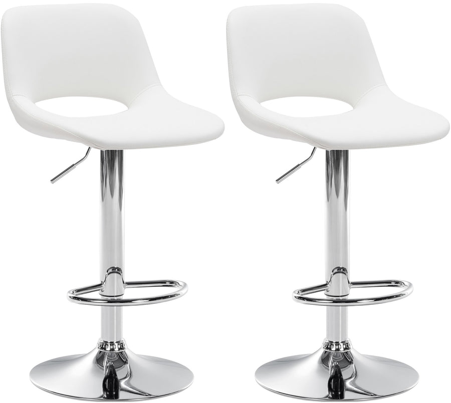 Set da 2 Sgabelli da Bar 106 Ecopelle Bianco