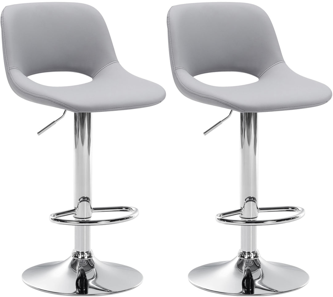 Set da 2 Sgabelli da Bar 106 Ecopelle Grigio