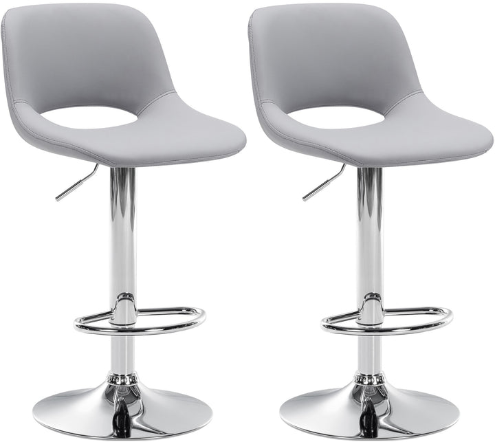 Set da 2 Sgabelli da Bar 106 Ecopelle Grigio