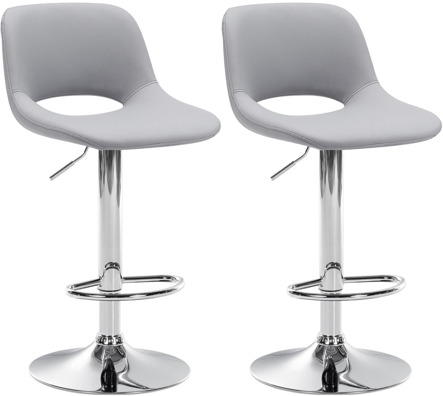Set da 2 Sgabelli da Bar 106 Ecopelle Grigio