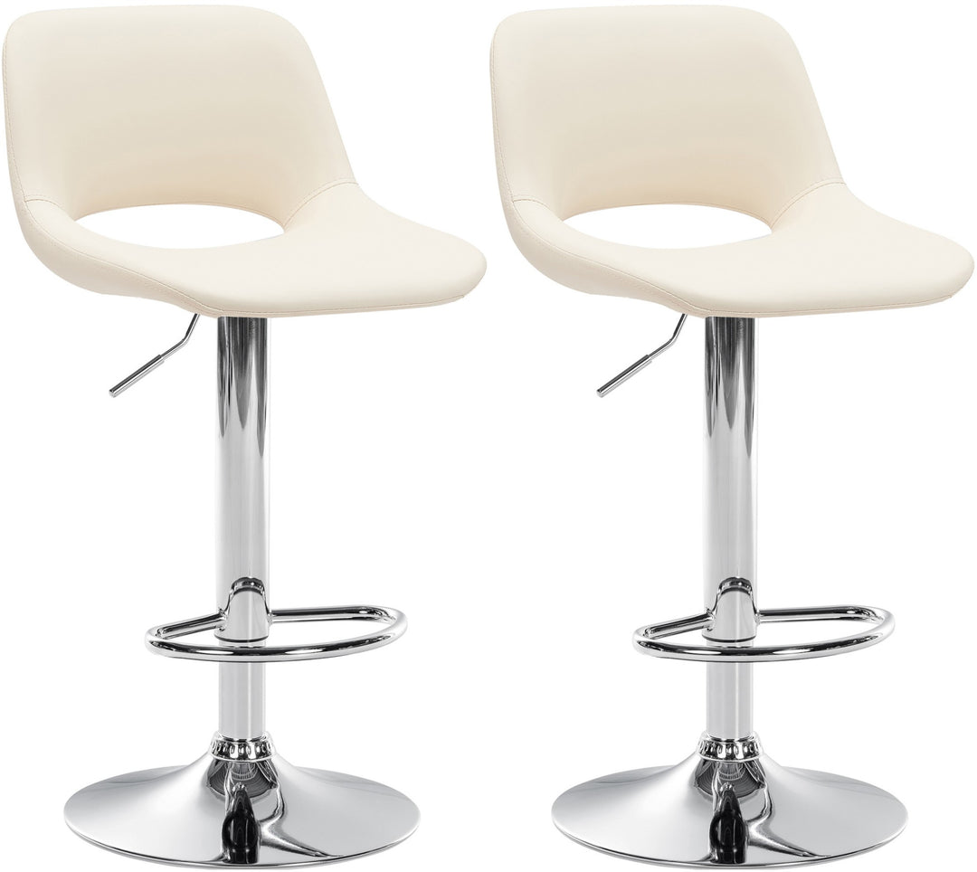 Set da 2 Sgabelli da Bar 106 Ecopelle Crema