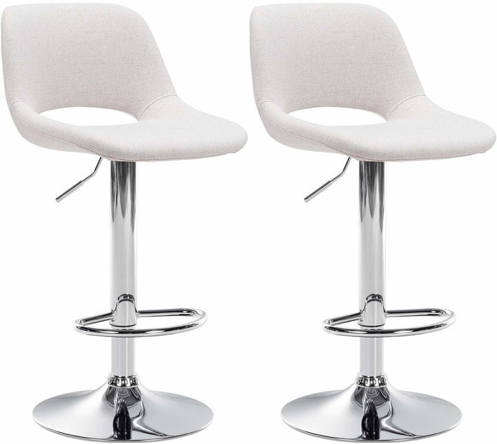 Set da 2 Sgabelli da Bar 106 Tessuto Crema