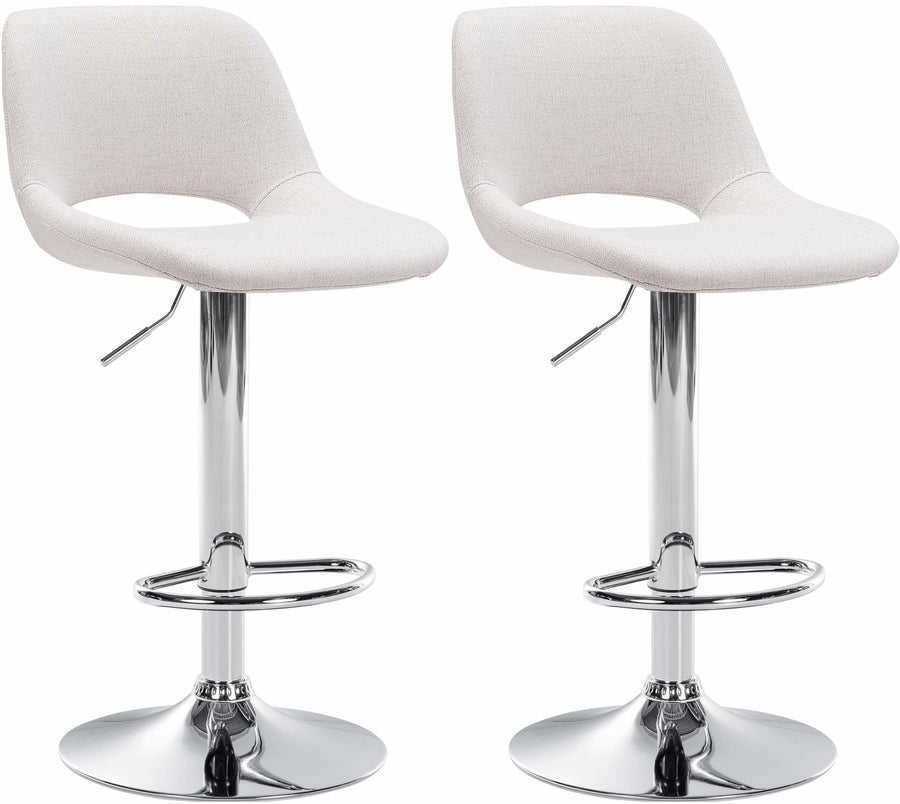 Set da 2 Sgabelli da Bar 106 Tessuto Crema