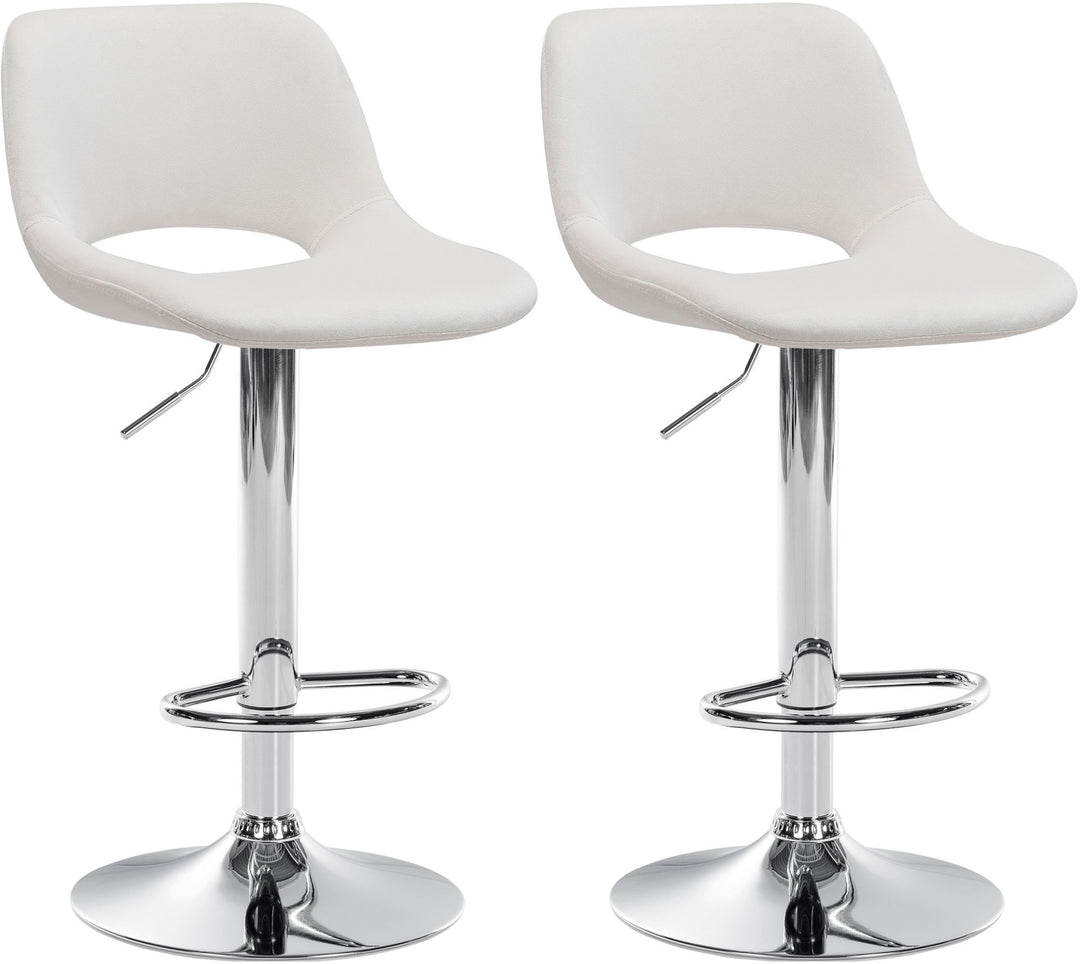 Set da 2 Sgabelli da Bar 106 Velluto Crema