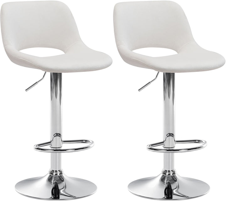 Set da 2 Sgabelli da Bar 106 Velluto Crema