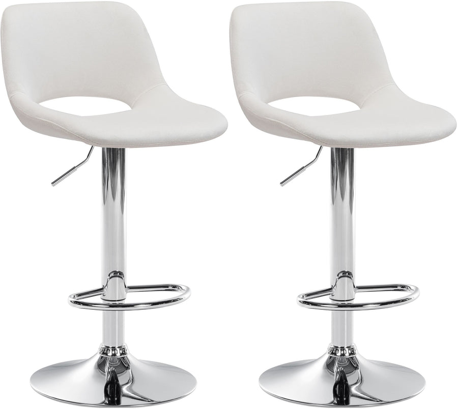 Set da 2 Sgabelli da Bar 106 Velluto Crema