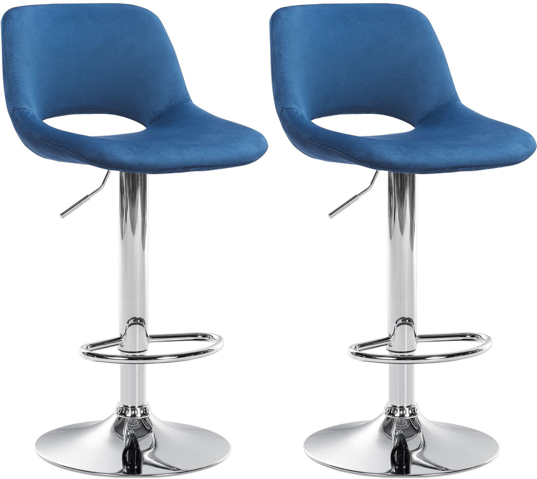 Set da 2 Sgabelli da Bar 106 Velluto Blu
