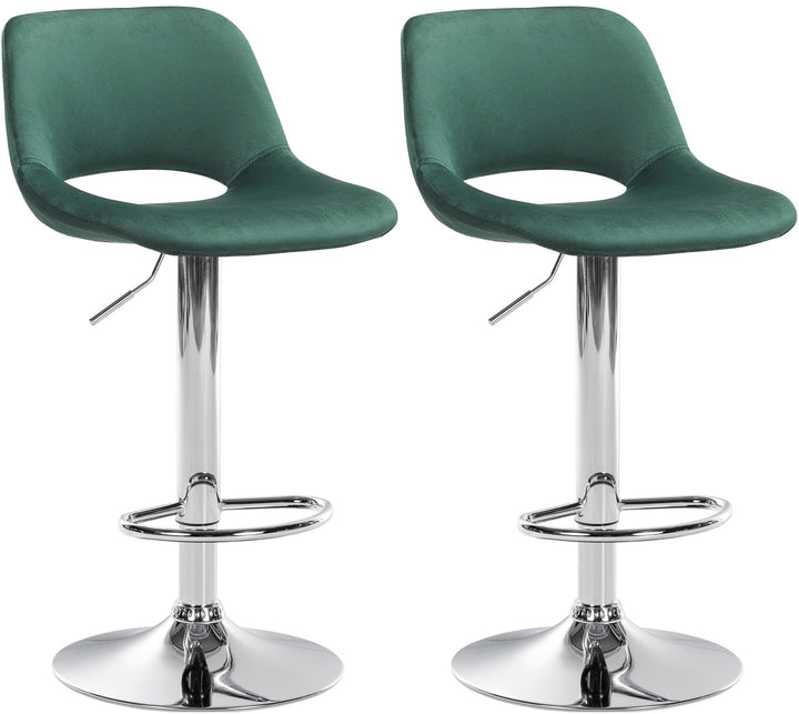 Set da 2 Sgabelli da Bar 106 Velluto Verde