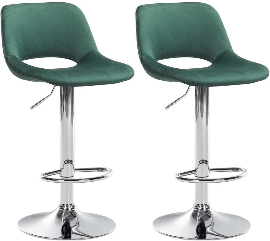 Set da 2 Sgabelli da Bar 106 Velluto Verde