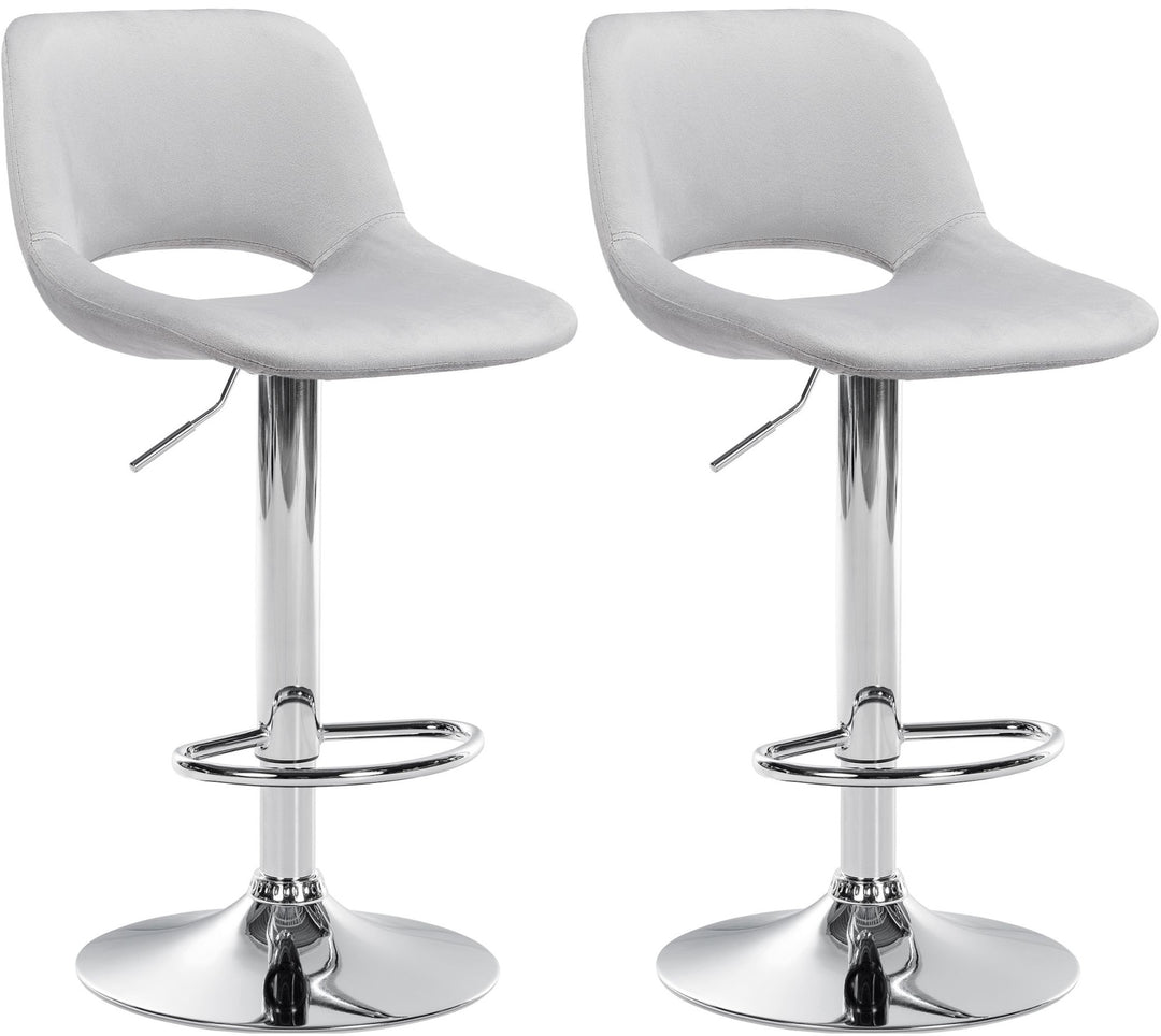 Set da 2 Sgabelli da Bar 106 Velluto Grigio chiaro