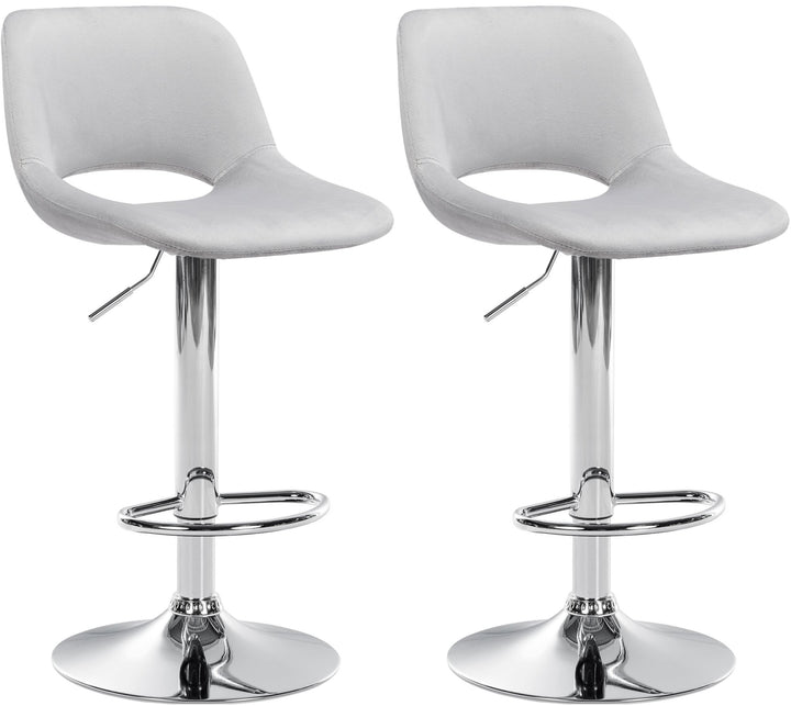 Set da 2 Sgabelli da Bar 106 Velluto Grigio chiaro