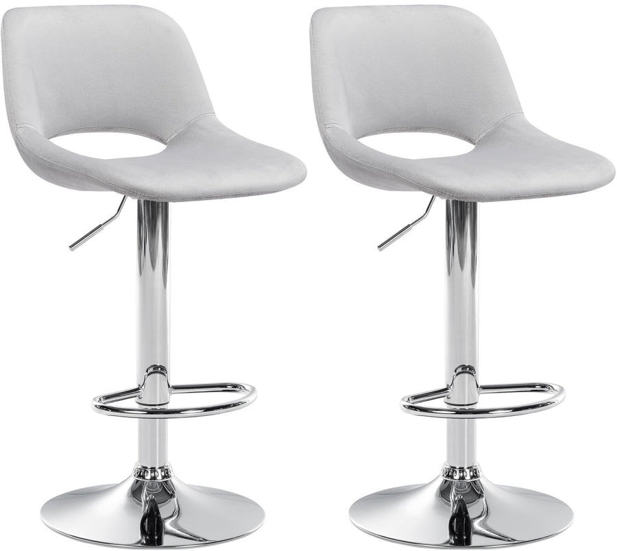Set da 2 Sgabelli da Bar 106 Velluto Grigio chiaro