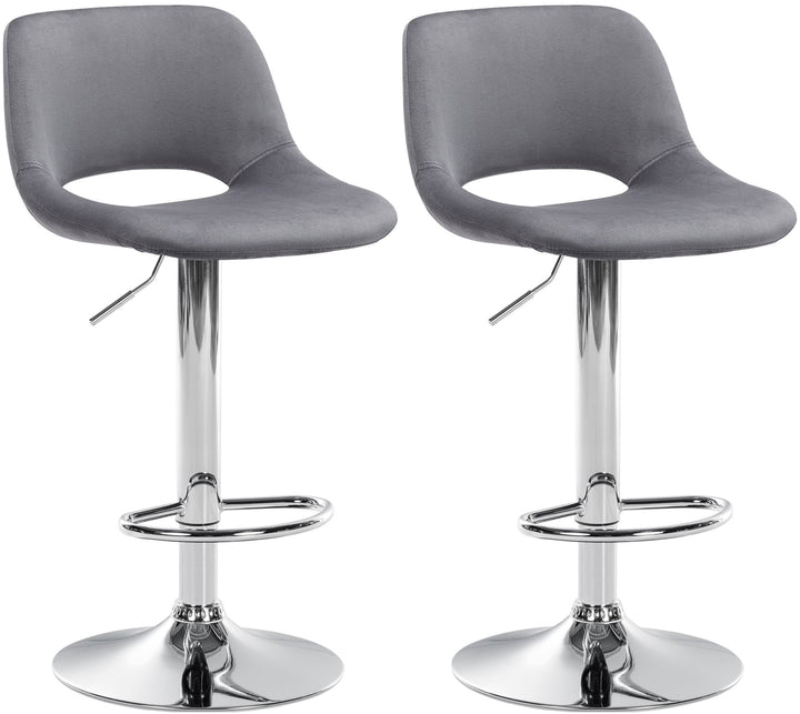 Set da 2 Sgabelli da Bar 106 Velluto Grigio scuro