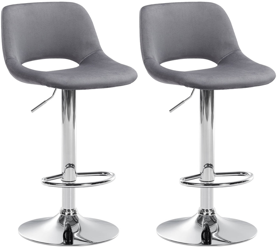 Set da 2 Sgabelli da Bar 106 Velluto Grigio scuro