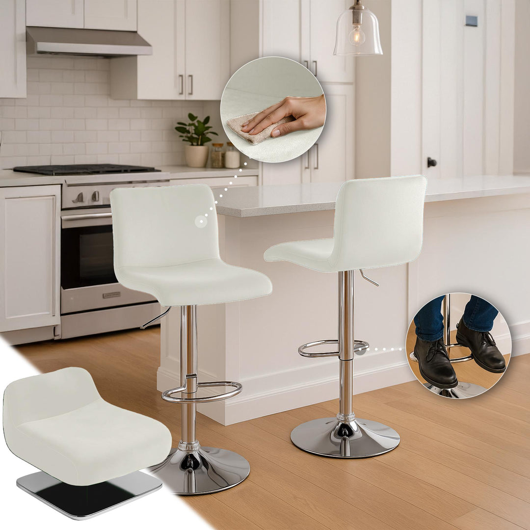 Sgabello da Bar 105 Velluto Crema - immagine 4